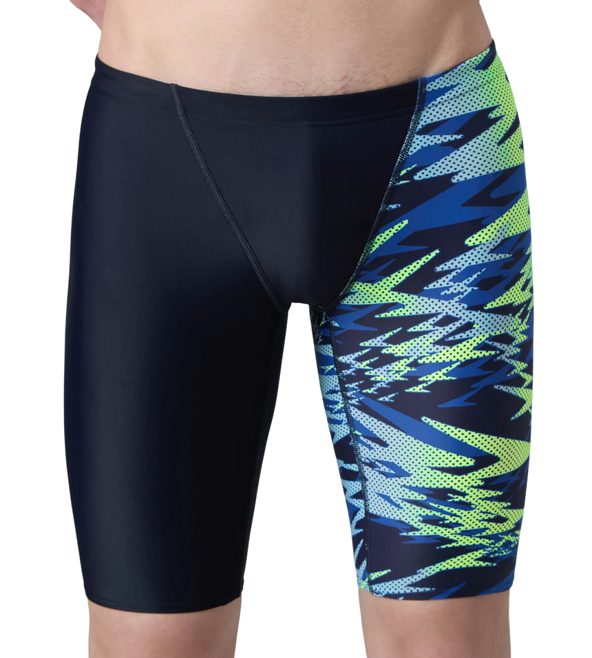 Men's Endurance10 Hyperboom Print V-Cut Jammer - True Navy & Deep Saffire