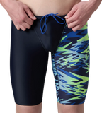 Men's Endurance10 Hyperboom Print V-Cut Jammer - True Navy & Deep Saffire