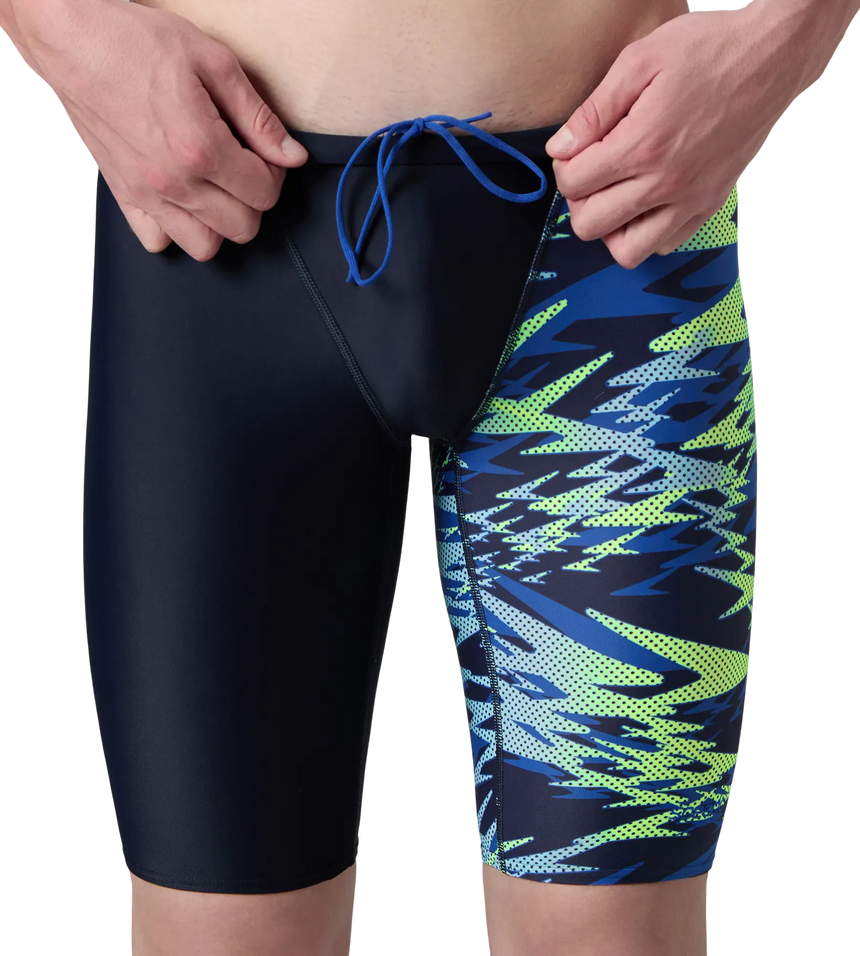 Men's Endurance10 Hyperboom Print V-Cut Jammer - True Navy & Deep Saffire