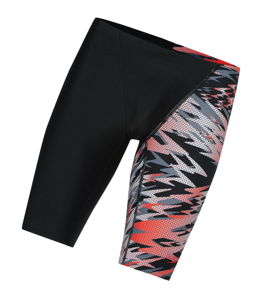 Men's Endurance10 Hyperboom Print V-Cut Jammer - Black & High Risk Red