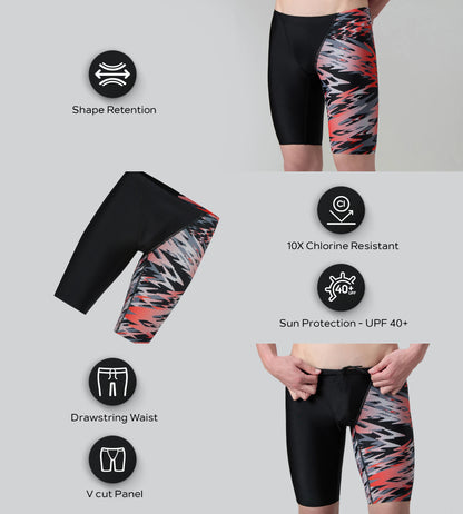 Men's Endurance10 Hyperboom Print V-Cut Jammer - Black & High Risk Red