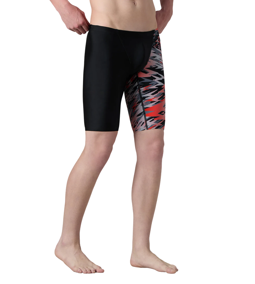 Men's Endurance10 Hyperboom Print V-Cut Jammer - Black & High Risk Red
