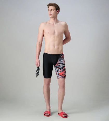 Men's Endurance10 Hyperboom Print V-Cut Jammer - Black & High Risk Red