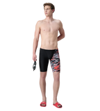 Men's Endurance10 Hyperboom Print V-Cut Jammer - Black & High Risk Red