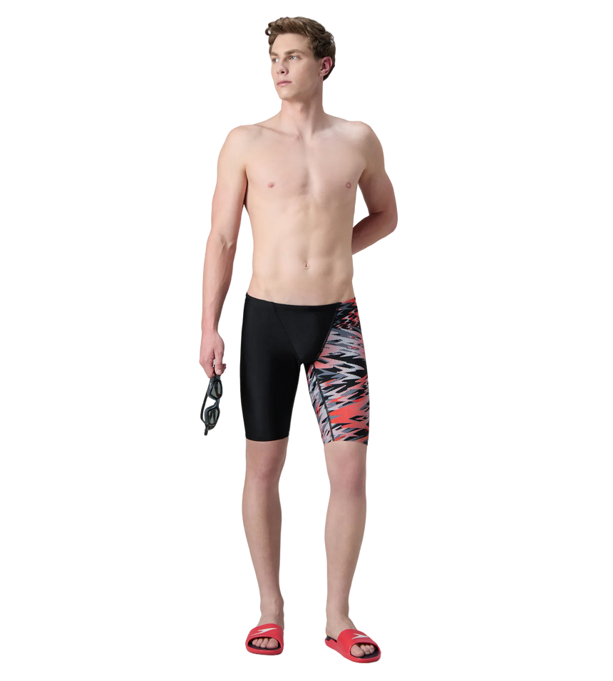Men's Endurance10 Hyperboom Print V-Cut Jammer - Black & High Risk Red