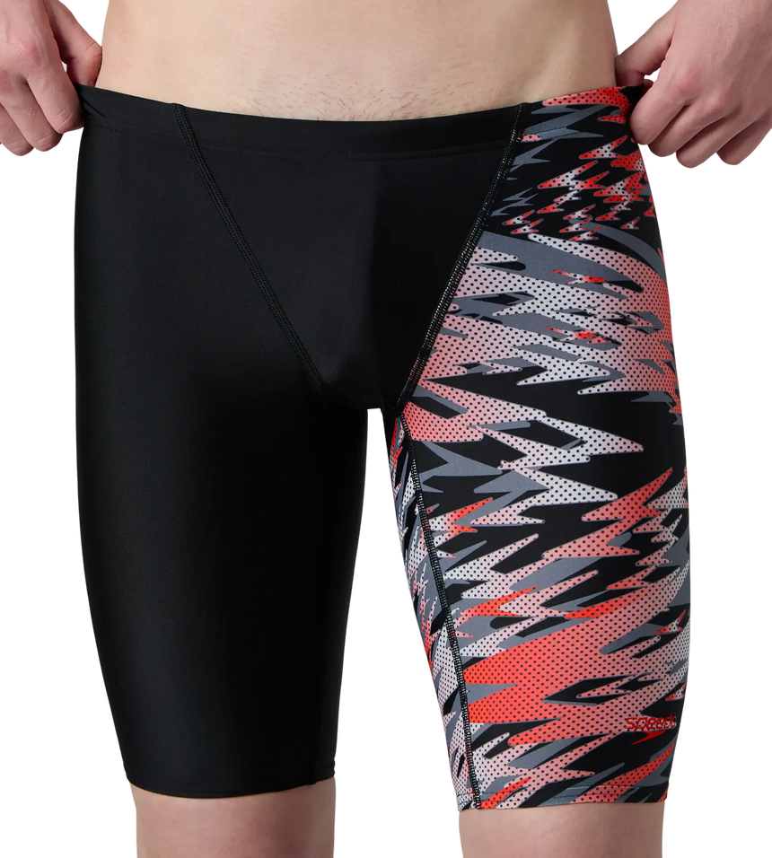 Men's Endurance10 Hyperboom Print V-Cut Jammer - Black & High Risk Red