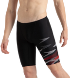 Men's Endurance10 Hyperboom Print V-Cut Jammer - Black, High Risk Red & Monument