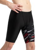 Men's Endurance10 Hyperboom Print V-Cut Jammer - Black, High Risk Red & Monument