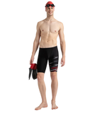 Men's Endurance10 Hyperboom Print V-Cut Jammer - Black, High Risk Red & Monument