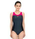 Women's Endurance 10 Racerback One Piece Swimwear - Oxid Grey & Black