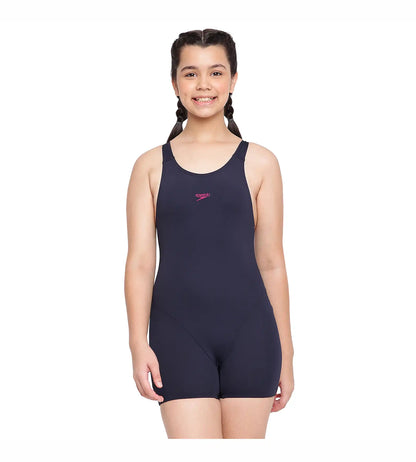 Girl's Essential Endurance+ Legsuit Swimwear - True Navy & Berry_1