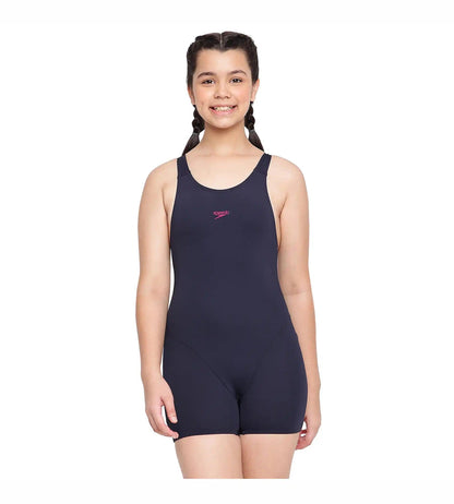 Girl's Essential Endurance+ Legsuit Swimwear - True Navy & Berry_1