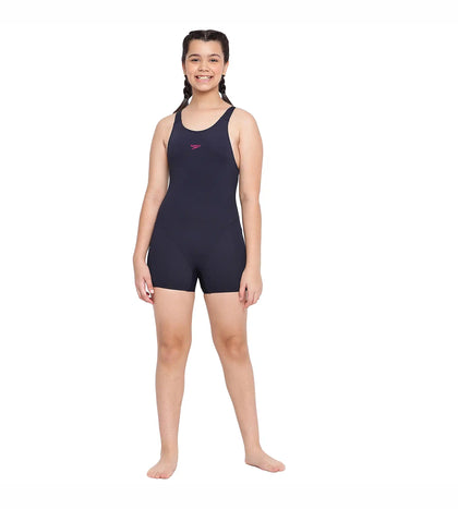 Girl's Essential Endurance+ Legsuit Swimwear - True Navy & Berry_5