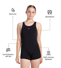 Girl's Endurance+ Essential Splashback Legsuit - Black & Diva