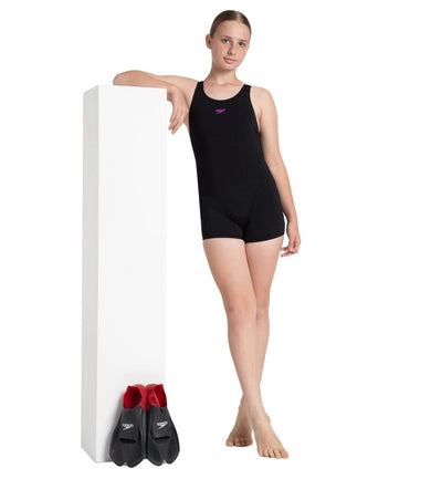 Girl's Endurance+ Essential Splashback Legsuit - Black & Diva
