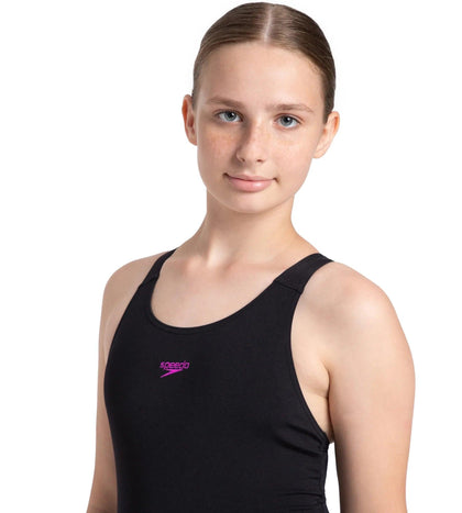 Girl's Endurance+ Essential Splashback Legsuit - Black & Diva