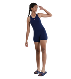 Girl's Endurance+ Essential Legsuit Swimwear - Cerulean Blue & Cupid Coral