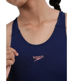 Girl's Endurance+ Essential Legsuit Swimwear - Cerulean Blue & Cupid Coral