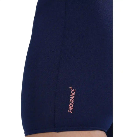 Girl's Essential Endurance+ Legsuit Swimwear - Cerulean Blue & Cupid Coral_7