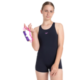 Girl's Endurance+ Essential Legsuit Swimwear - True Navy & Sweet Purple