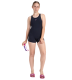 Girl's Endurance+ Essential Legsuit Swimwear - True Navy & Sweet Purple
