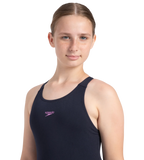 Girl's Endurance+ Essential Legsuit Swimwear - True Navy & Sweet Purple