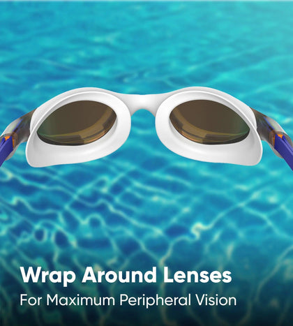 Unisex Adult Vue Mirror-Lens Swim Goggles - Green & Blue