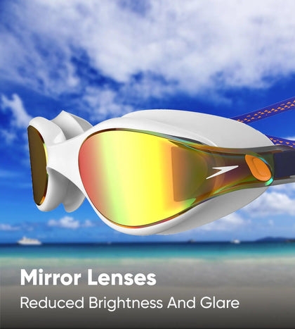 Unisex Adult Vue Mirror-Lens Swim Goggles - Green & Blue