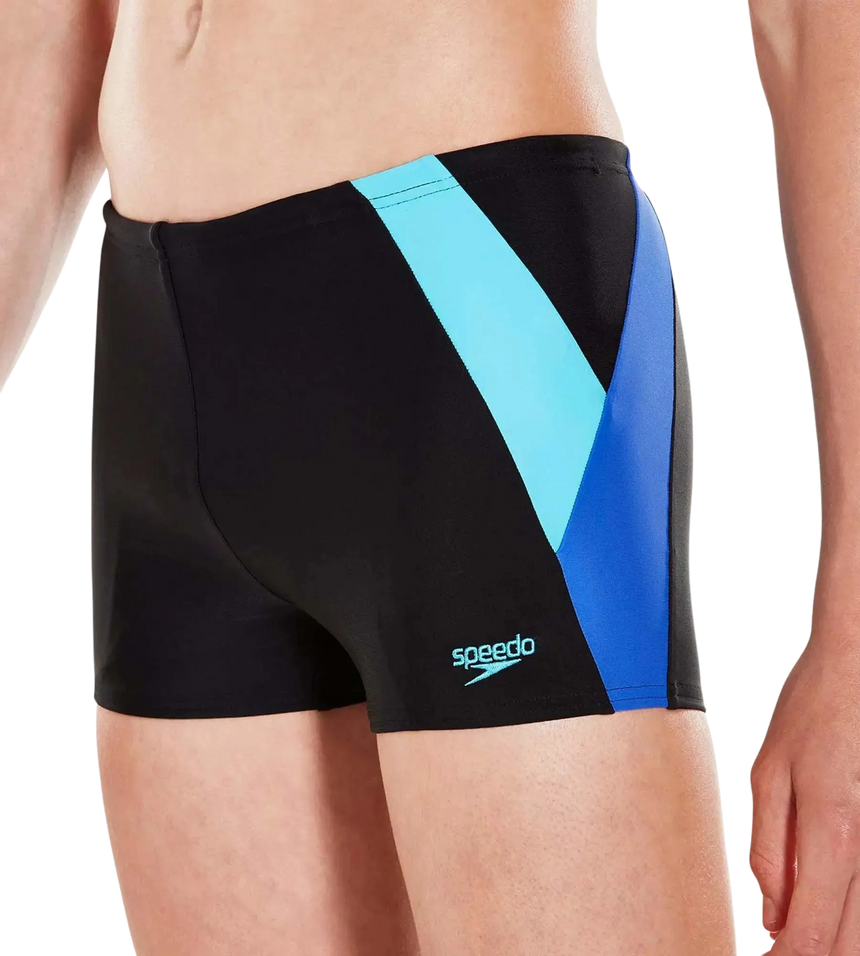Boy's Endurance 10 Colour Block Aquashort - Black & Amparo Blue
