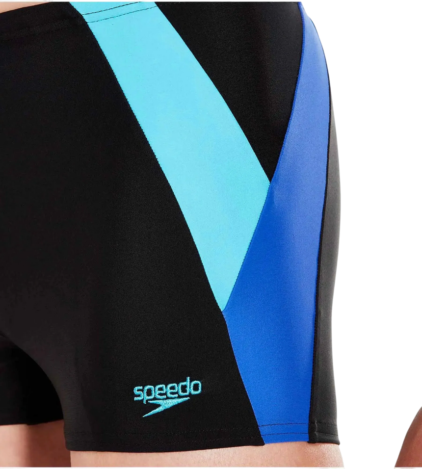 Boy's Endurance 10 Colour Block Aquashort - Black & Amparo Blue