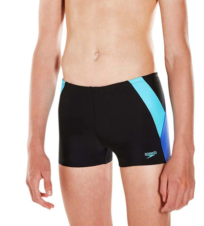 Boy's Endurance 10 Colour Block Aquashort - Black & Amparo Blue_4