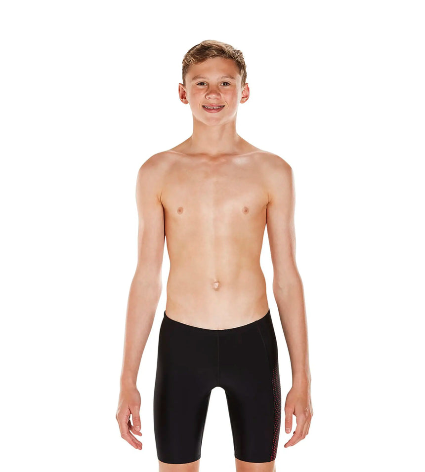 Boys Endurance 10 Gala Logo Panel Jammer - Black & Risk Red