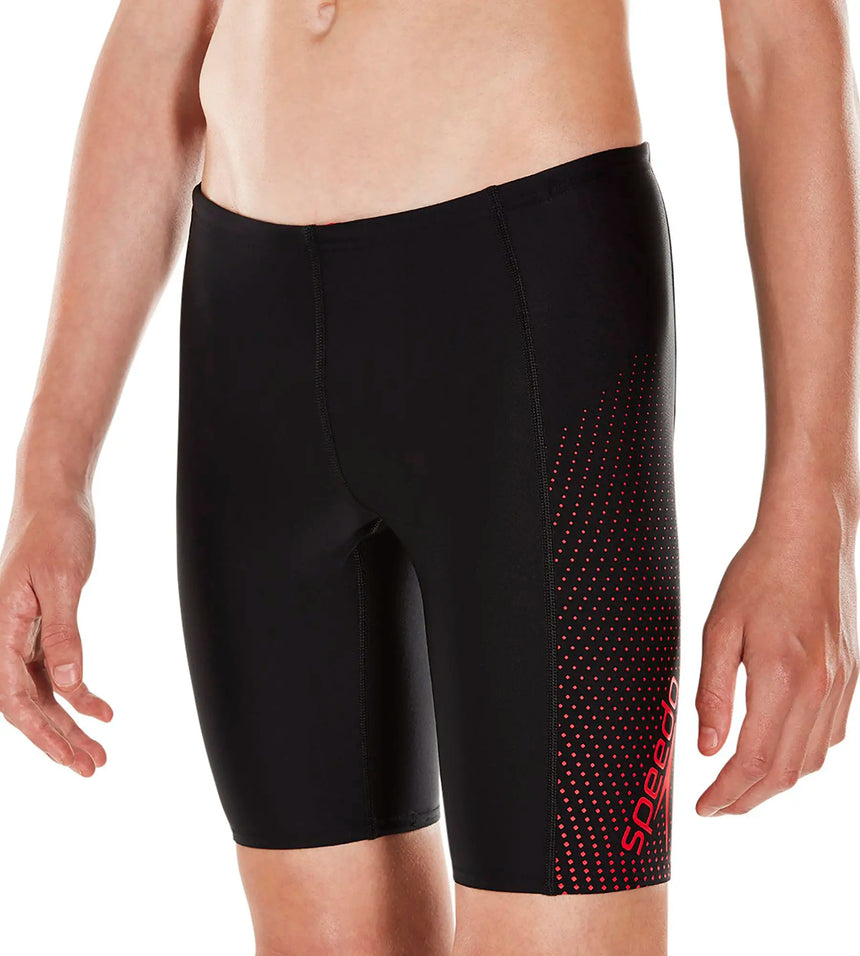 Boys Endurance 10 Gala Logo Panel Jammer - Black & Risk Red