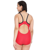 Girl's Endurance 10 Heritage Logo Thinstrap Muscleback One Piece V-Cut Swimsuit - Fed Red & True Navy