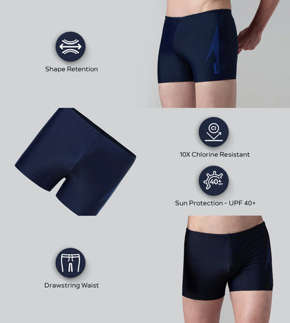 Men's Endurance10 Boom Logo Print Aquashort - True Navy & Deep Saffire