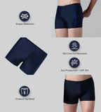 Men's Endurance10 Boom Logo Print Aquashort - True Navy & Deep Saffire