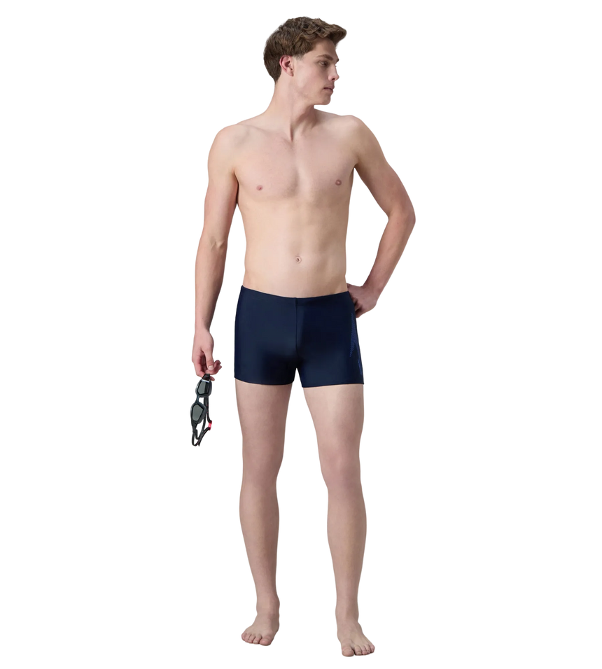Men's Endurance10 Boom Logo Print Aquashort - True Navy & Deep Saffire