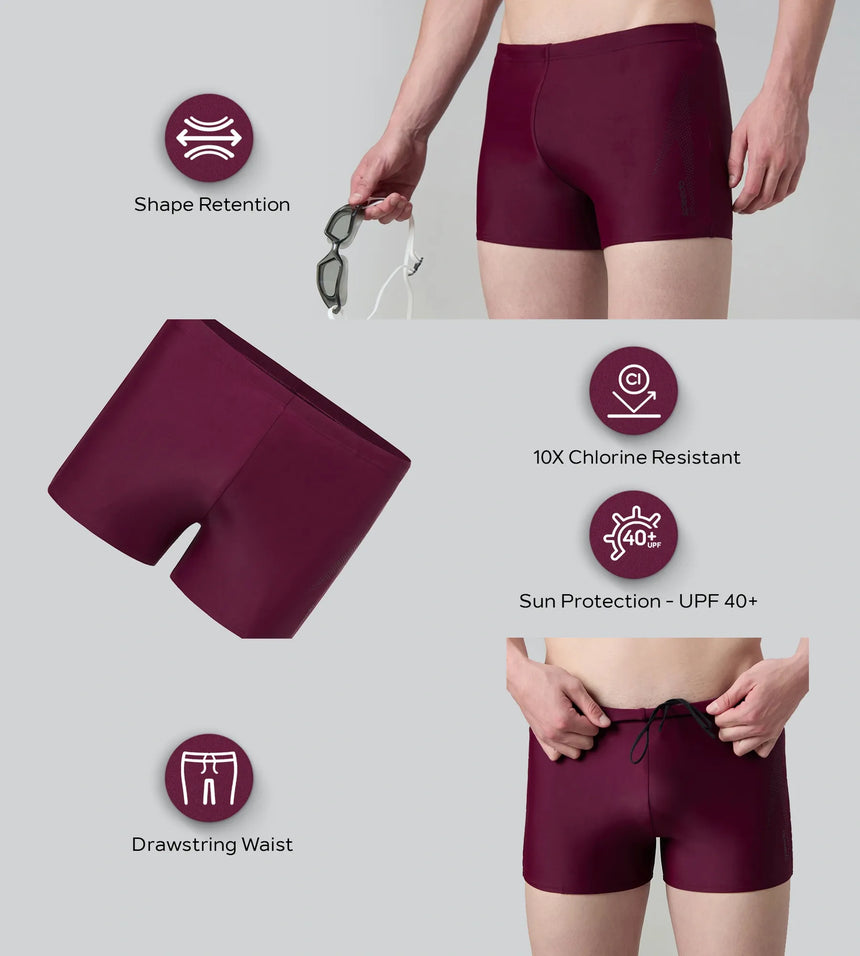 Men's Enduraflex Boom Logo Print Aquashort - Chocaberry & Black