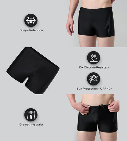 Men's Endurance10 Boom Logo Print Aquashort - Black & Coin Grey