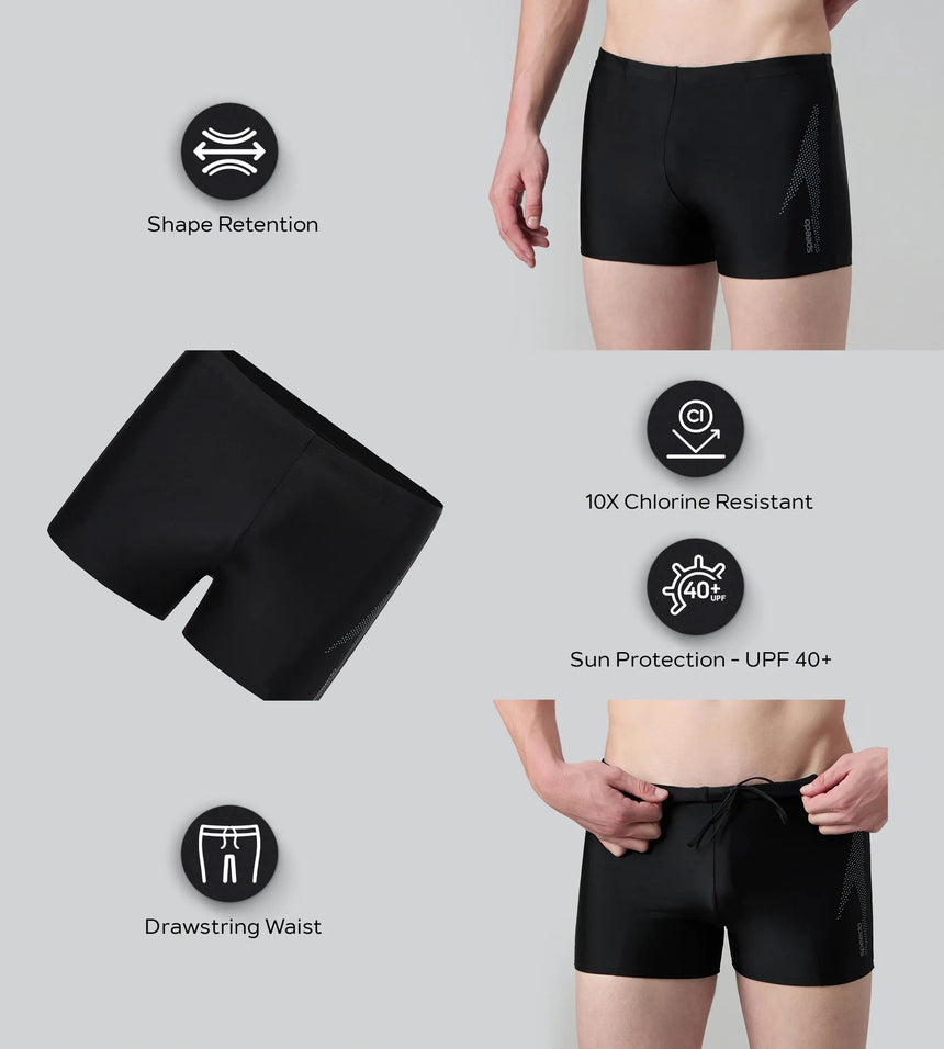 Men's Endurance10 Boom Logo Print Aquashort - Black & Coin Grey