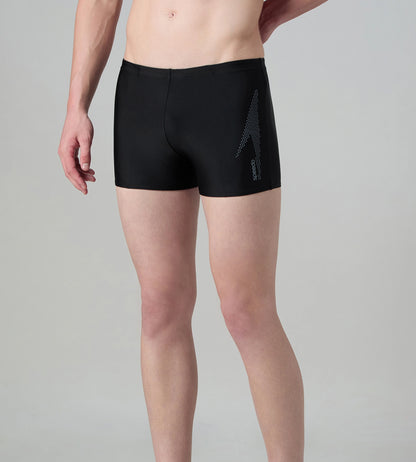 Men's Endurance10 Boom Logo Print Aquashort - Black & Coin Grey