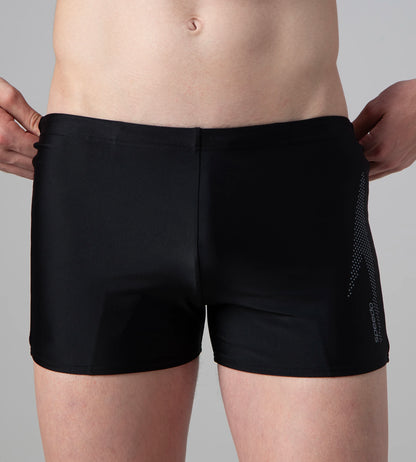 Men's Endurance10 Boom Logo Print Aquashort - Black & Coin Grey