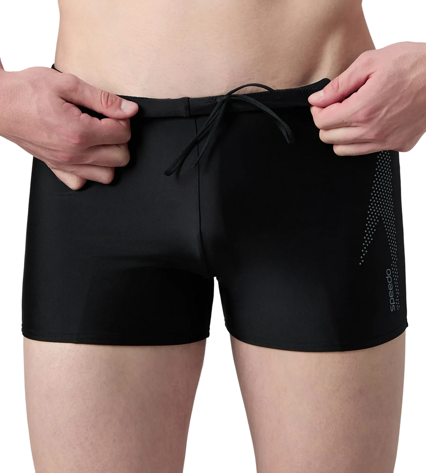 Men's Endurance10 Boom Logo Print Aquashort - Black & Coin Grey