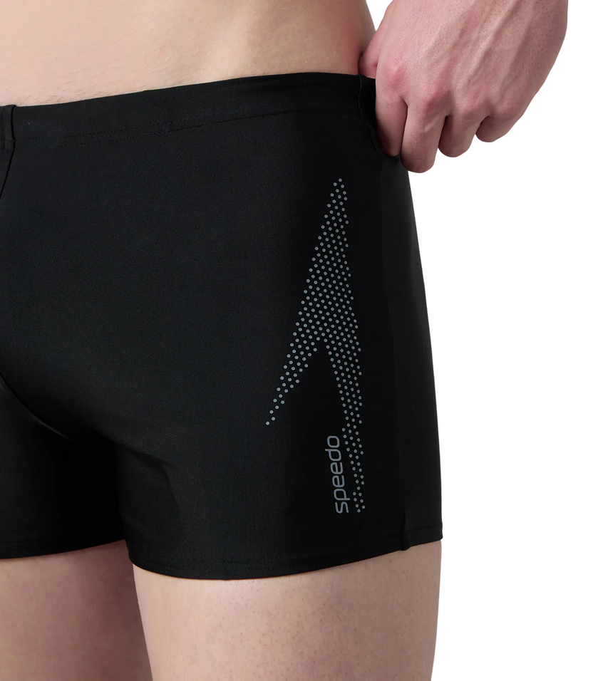 Men's Endurance10 Boom Logo Print Aquashort - Black & Coin Grey