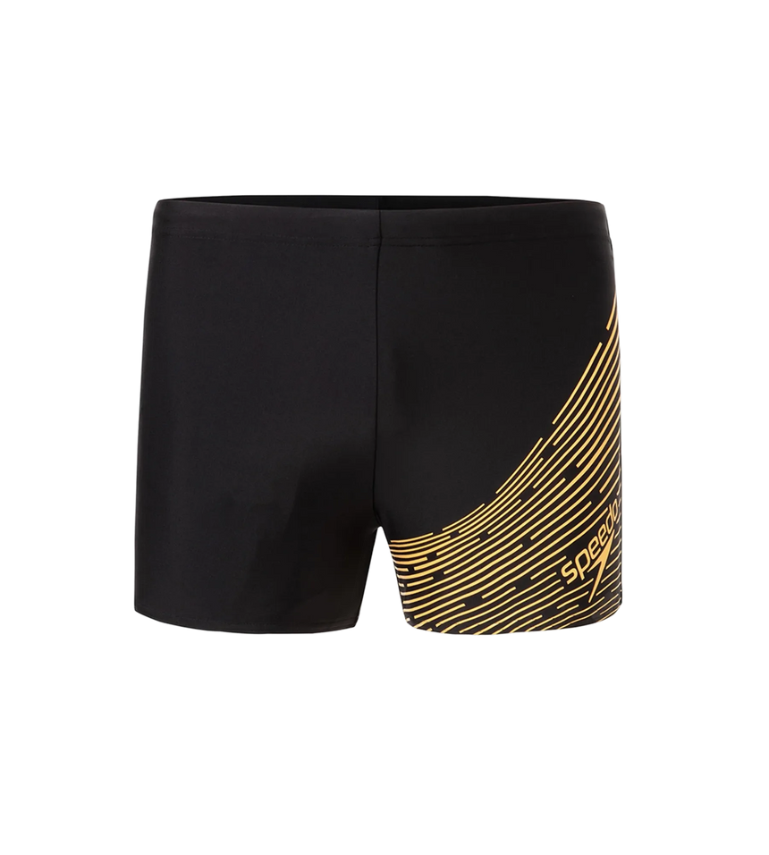 Men's Endurance 10 Medley Logo Aquashort - Black & Mandarin Peel