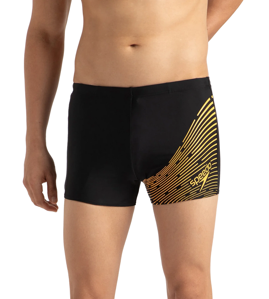 Men's Endurance 10 Medley Logo Aquashort - Black & Mandarin Peel