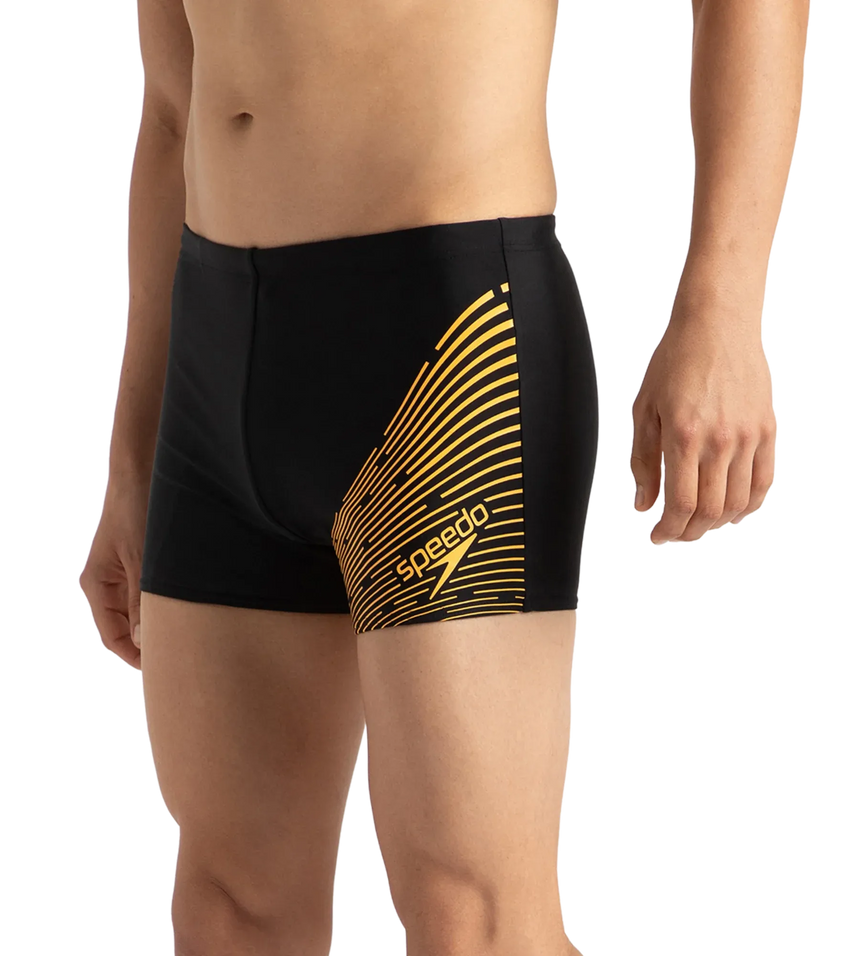 Men's Endurance 10 Medley Logo Aquashort - Black & Mandarin Peel
