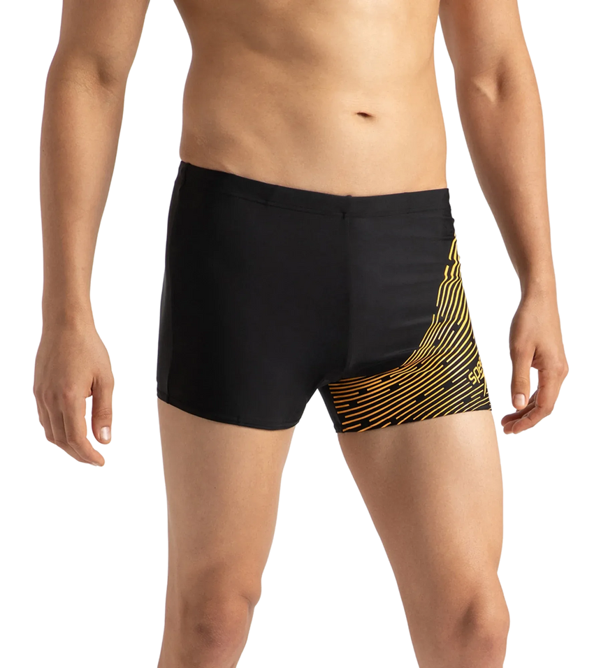 Men's Endurance 10 Medley Logo Aquashort - Black & Mandarin Peel