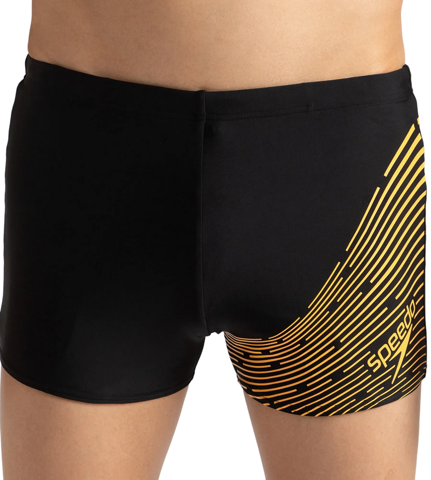 Men's Endurance 10 Medley Logo Aquashort - Black & Mandarin Peel