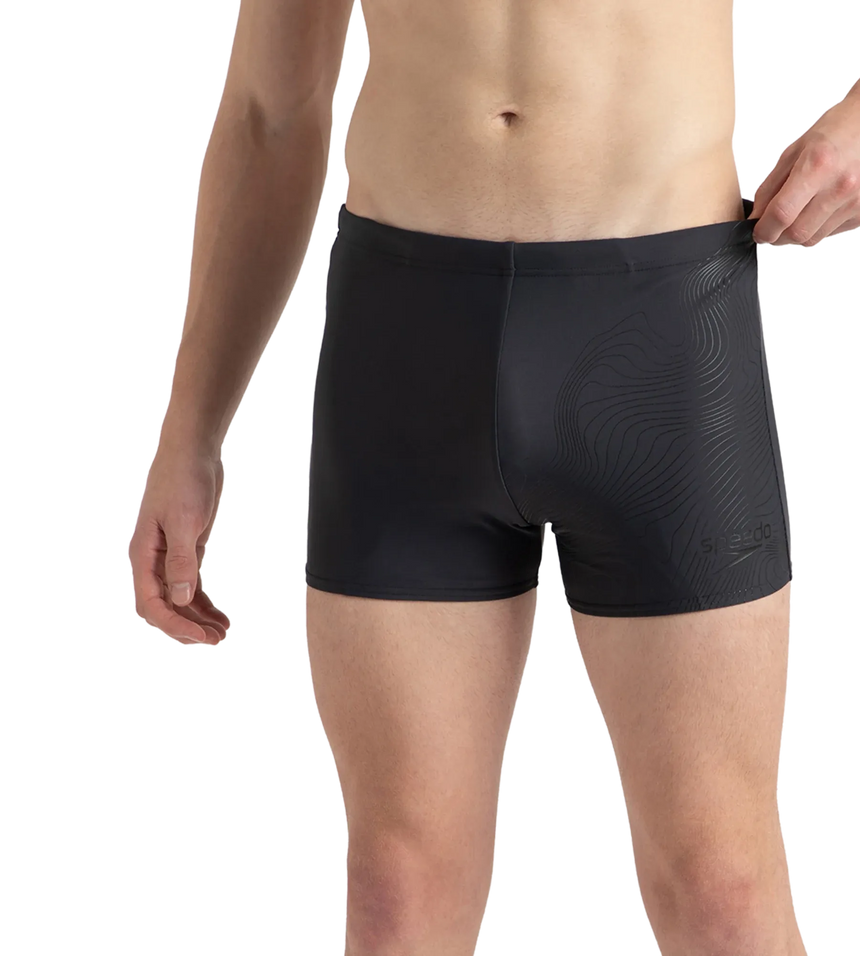Men's Endurance10 Tide Print Sports Gala Logo Aquashort - Oxid Grey & Black
